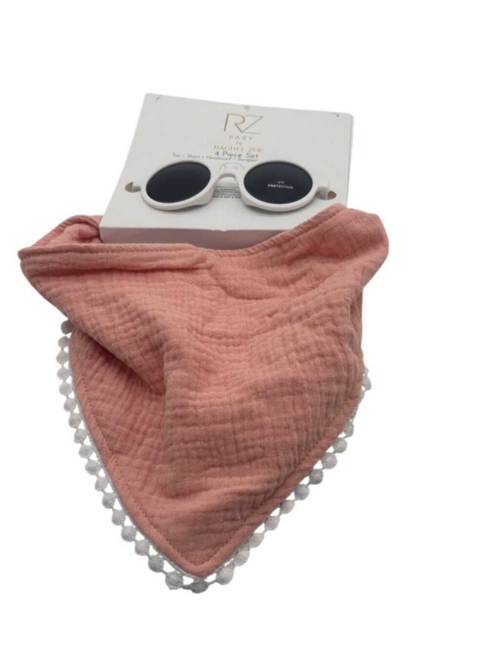 Rachel Zoe Baby 2 Piece Set Sunglasses & Headscarf In Pink